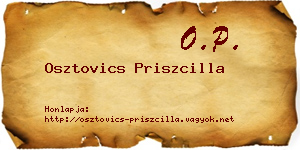 Osztovics Priszcilla névjegykártya